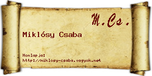 Miklósy Csaba névjegykártya