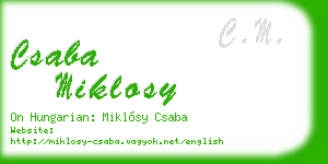 csaba miklosy business card